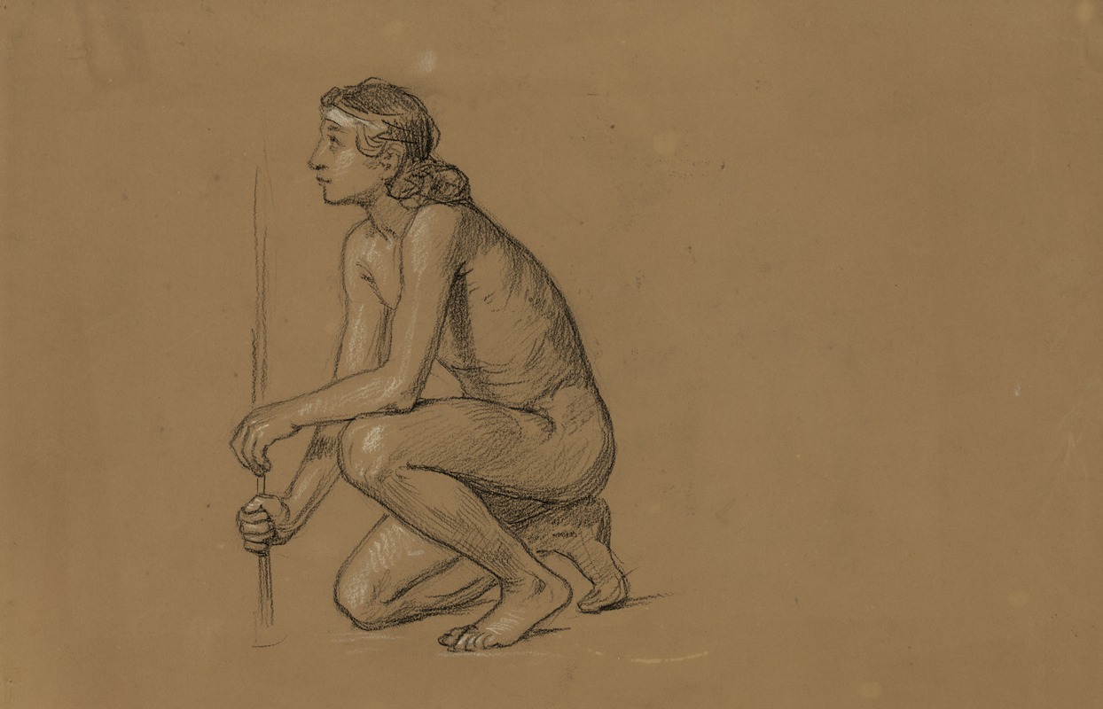 Elihu Vedder - Study drawing for the figure of Agriculture