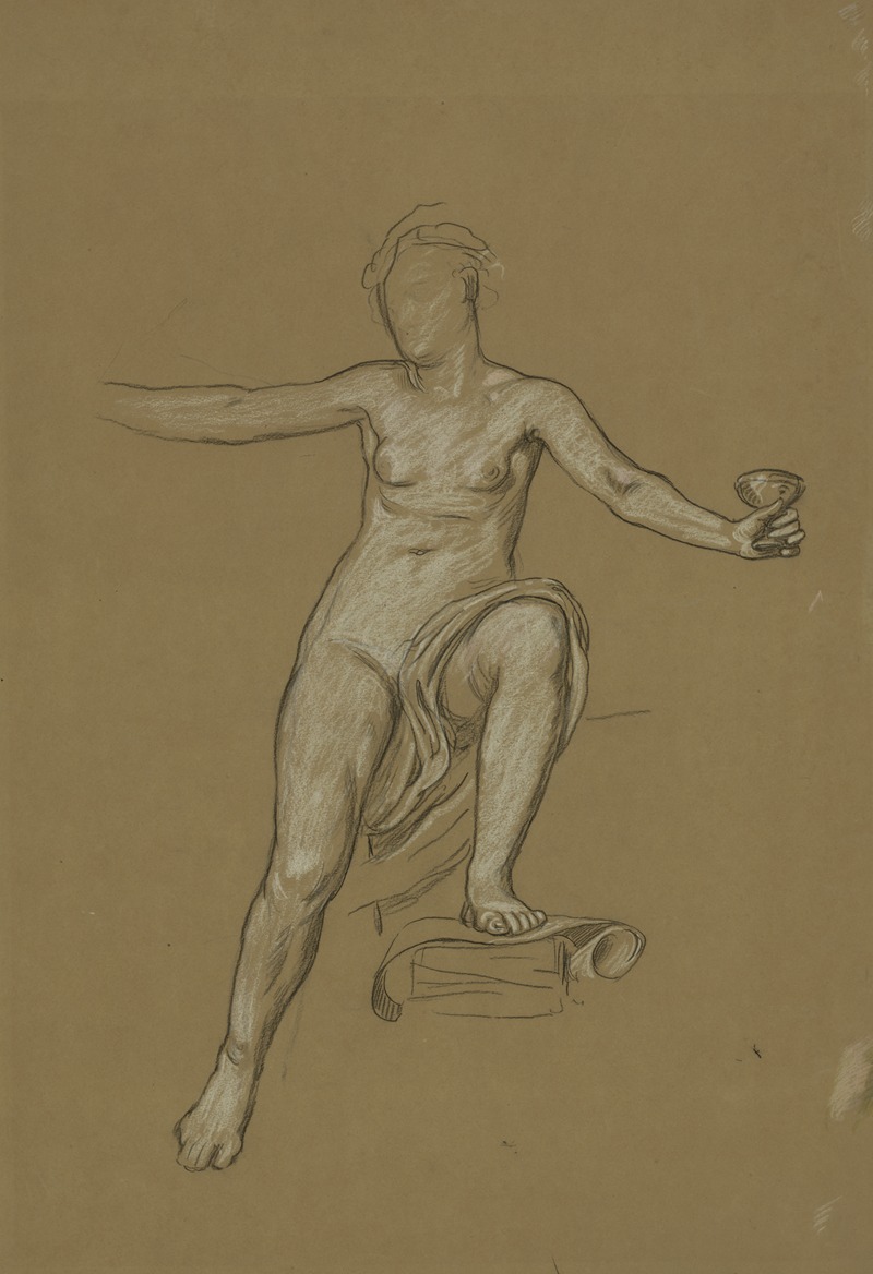 Elihu Vedder - Study for the central figure of Anarchy holding a chalice