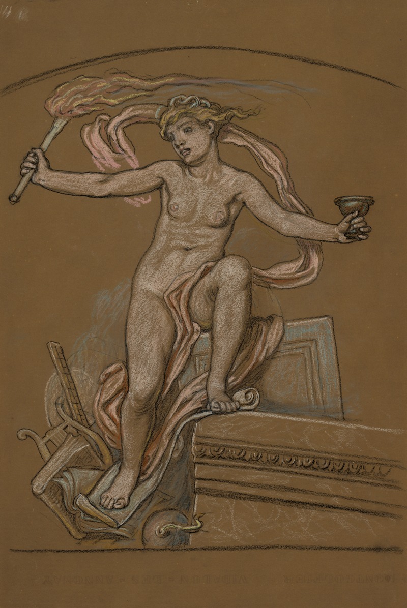 Elihu Vedder - Study for the central figure of Anarchy