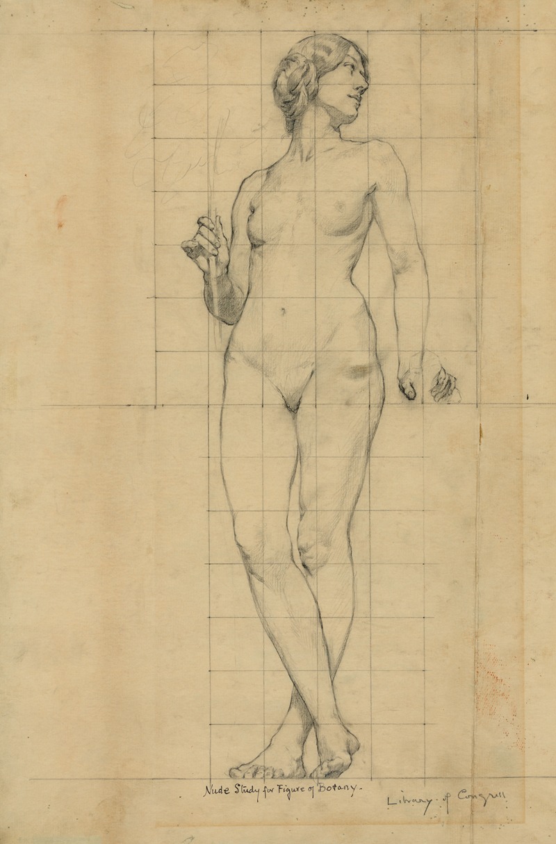Kenyon Cox - Nude study for figure of Botany