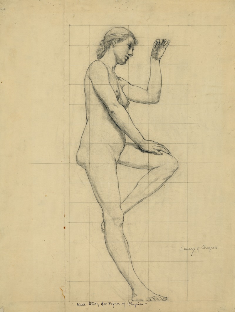 Kenyon Cox - Nude study for figure of Physics