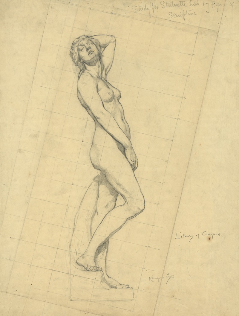 Kenyon Cox - Study for statuette held by figure of Sculpture
