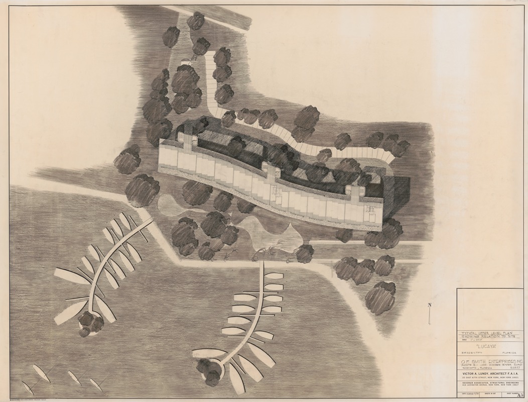 Victor Alfred Lundy - Lucaya resort apartment complex, Bradenton, Florida, Typical upper level plan