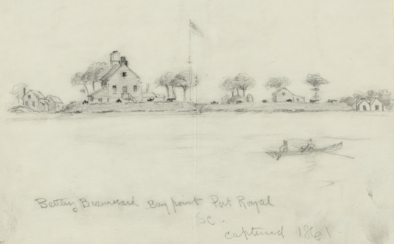 Alfred Rudolph Waud - Battery Beauregard, Bay Point Port Royal, S.C.