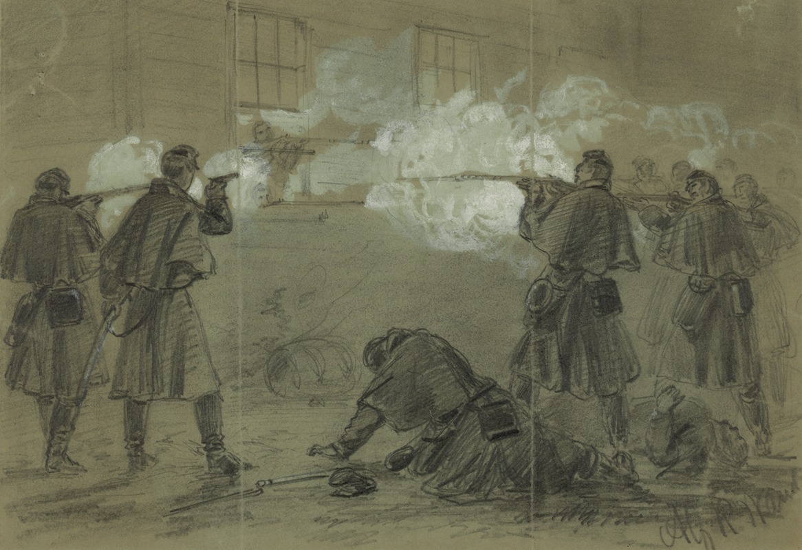 Alfred Rudolph Waud - Bloody fight at Occoquan, Va.