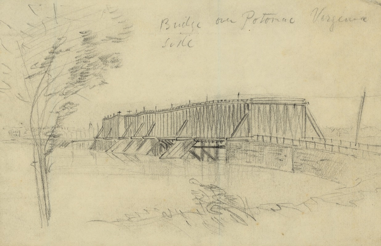 Alfred Rudolph Waud - Bridge over Potomac Virginia side