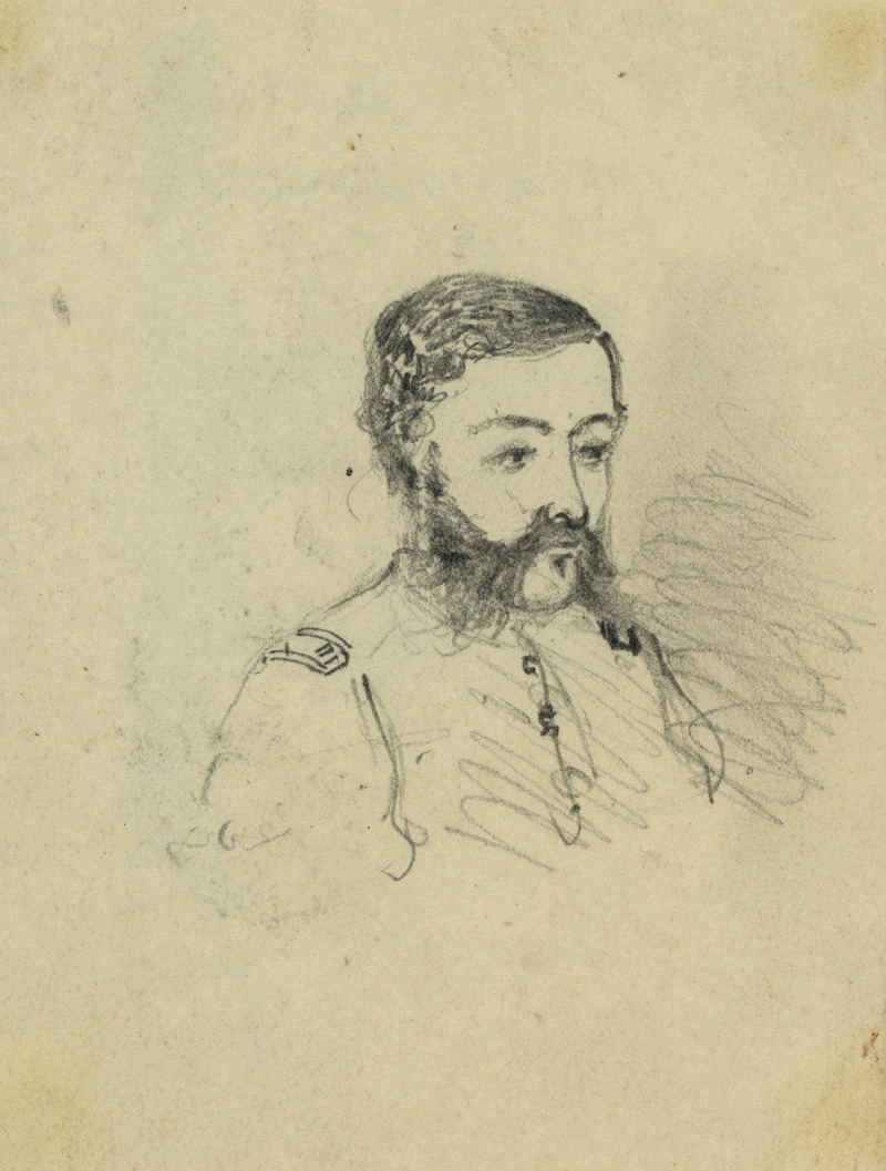 Alfred Rudolph Waud - Bust portrait of an officer