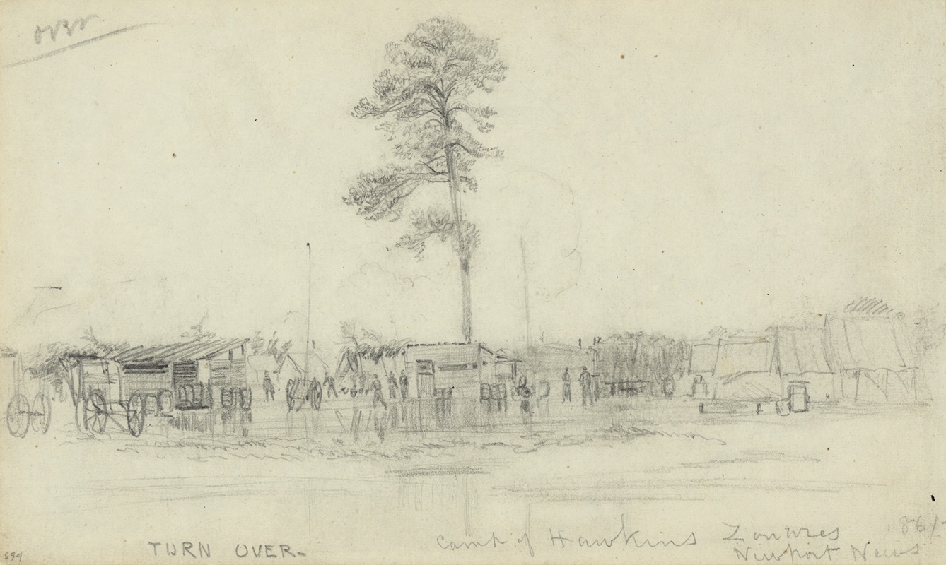 Alfred Rudolph Waud - Camp of Hawkins Zouaves. Newport News