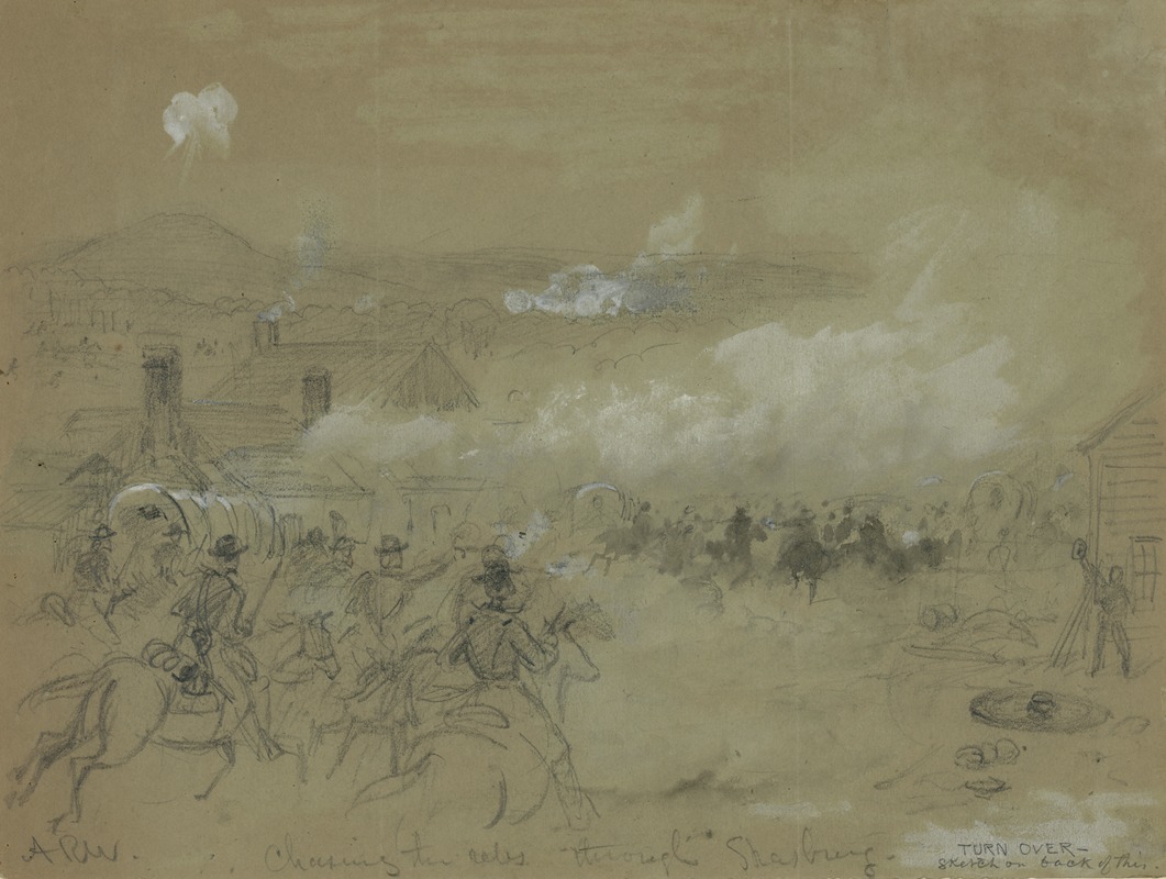 Alfred Rudolph Waud - Chasing the Rebs through Strasburg