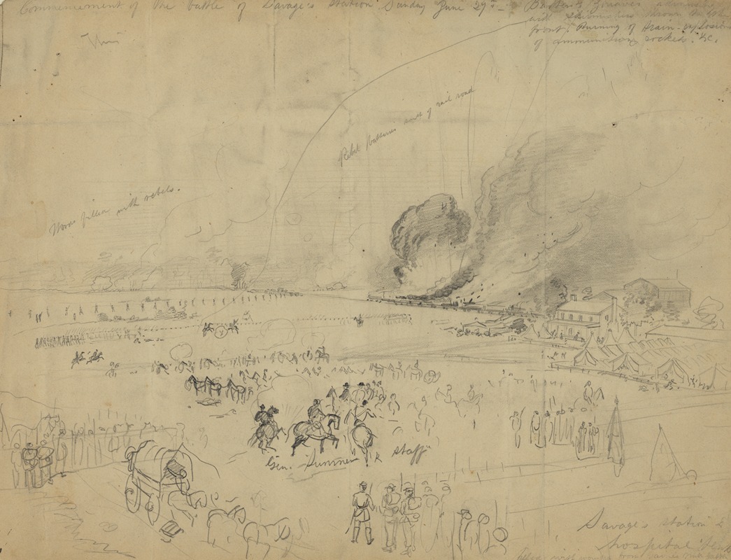 Alfred Rudolph Waud - Commencement of the battle of Savage’s station, Sunday June 29