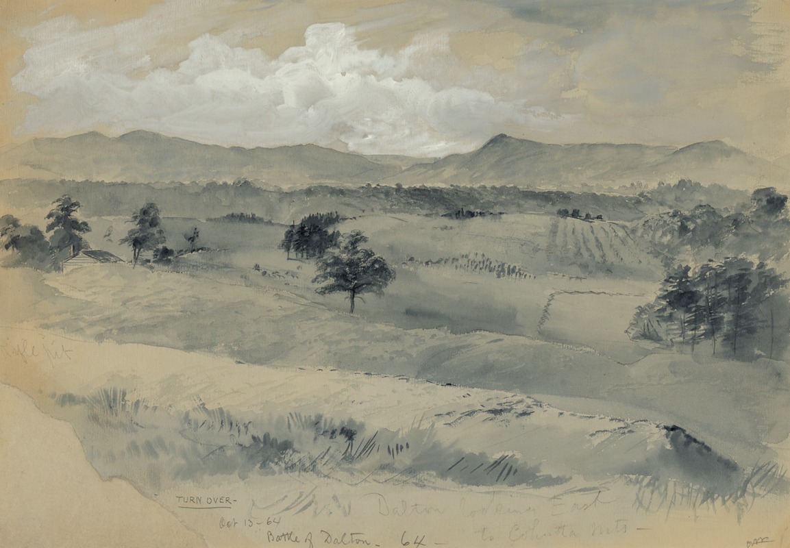 Alfred Rudolph Waud - Dalton looking East to Cohutta Mts.