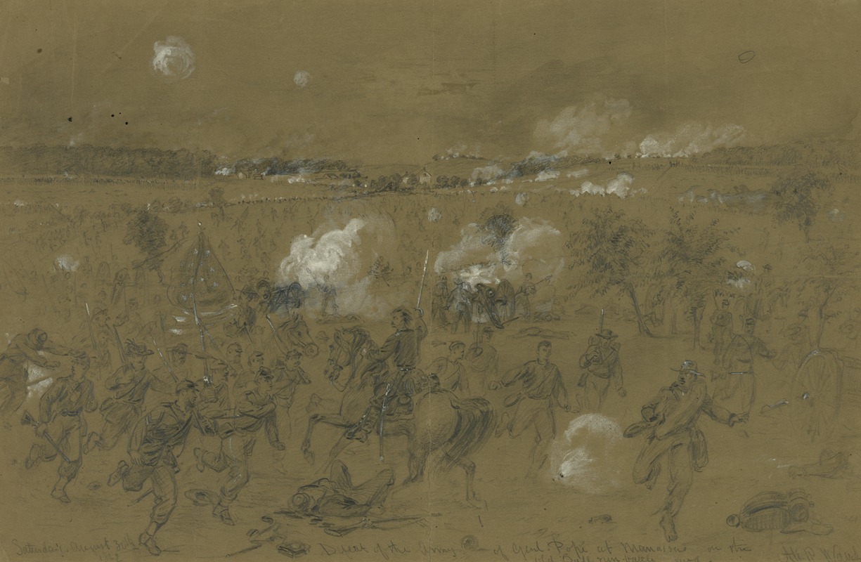 Alfred Rudolph Waud - Defeat of the Army of Genl. Pope at Manassas on the Old Bull run battleground
