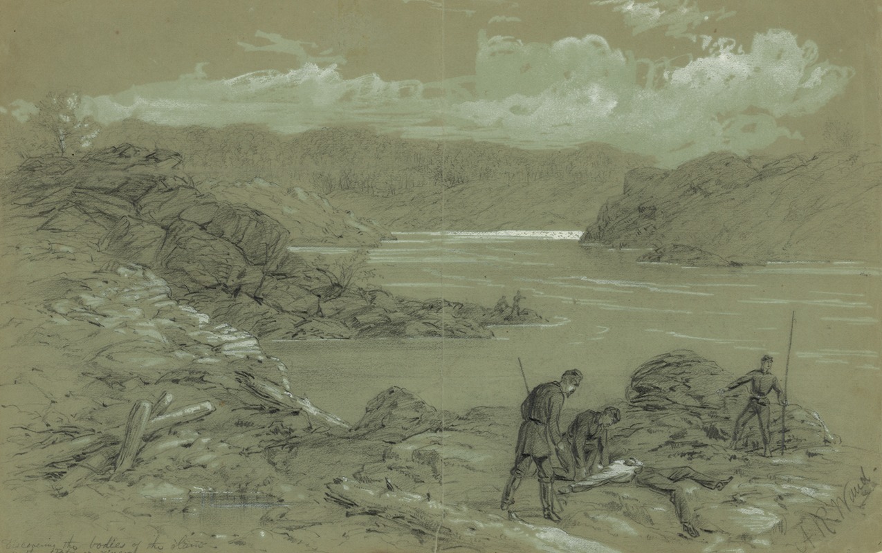 Alfred Rudolph Waud - Discovering the bodies of the slain in the Potomac river