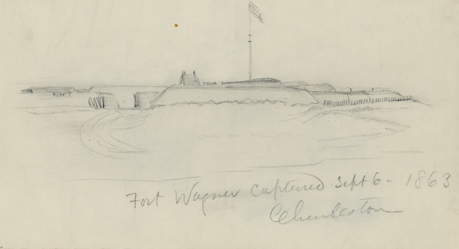 Alfred Rudolph Waud - Fort Wagner Captured Sept 6, 1863 Charleston