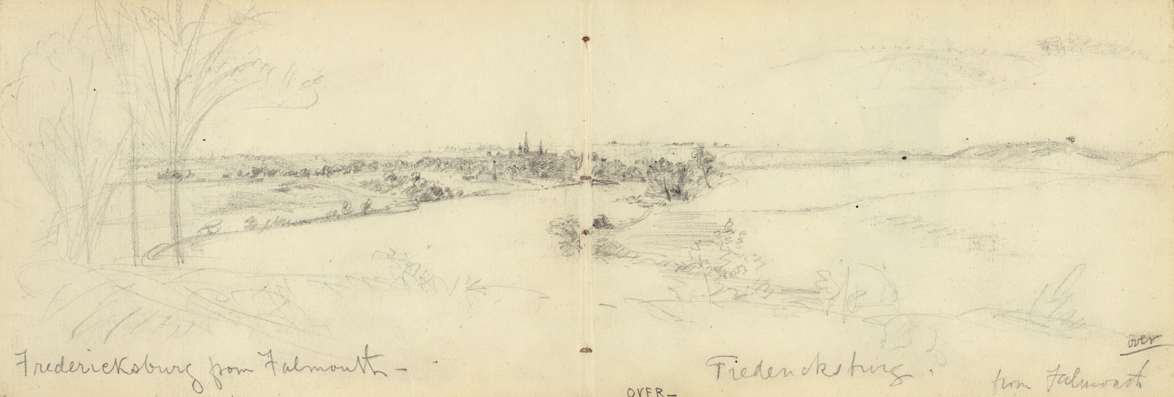 Alfred Rudolph Waud - Fredericksburg from Falmouth