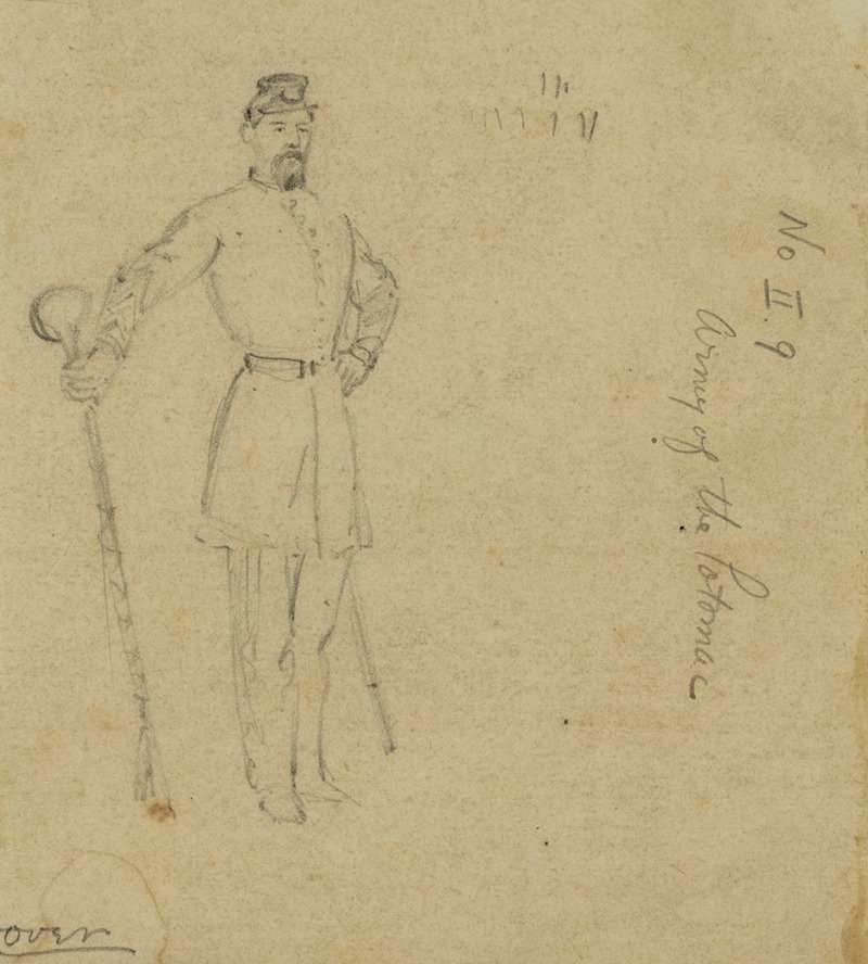 Alfred Rudolph Waud - Full length portrait of officer