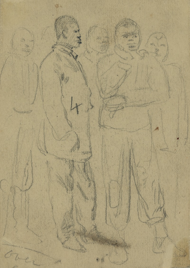 Alfred Rudolph Waud - Full length sketches of five African American men