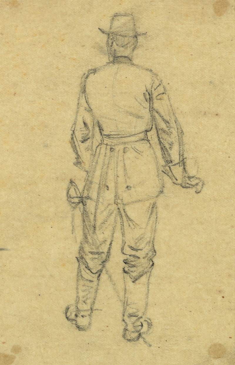 Alfred Rudolph Waud - Full-length rear view of standing officer