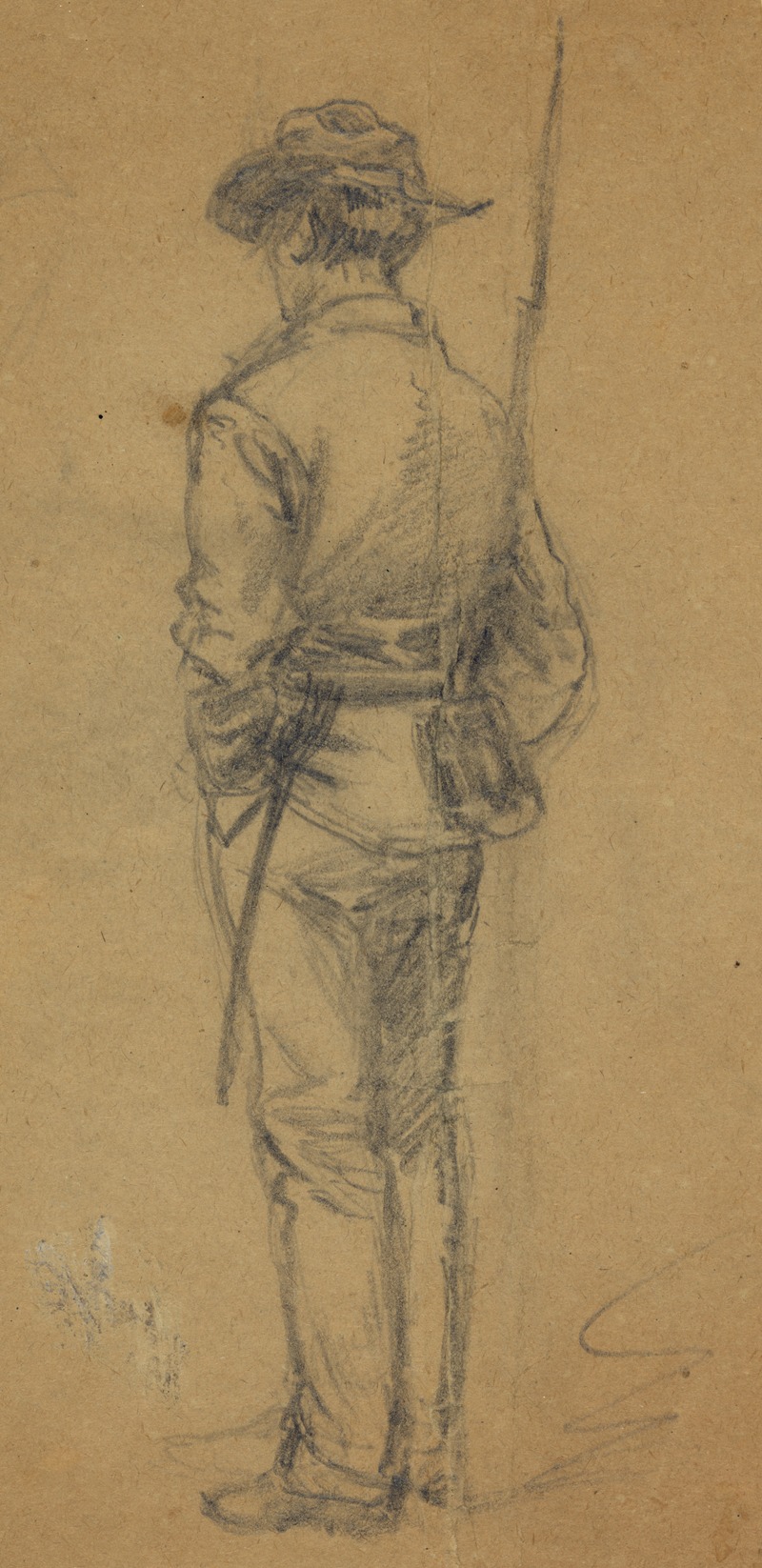 Alfred Rudolph Waud - Full-length sketch of soldier