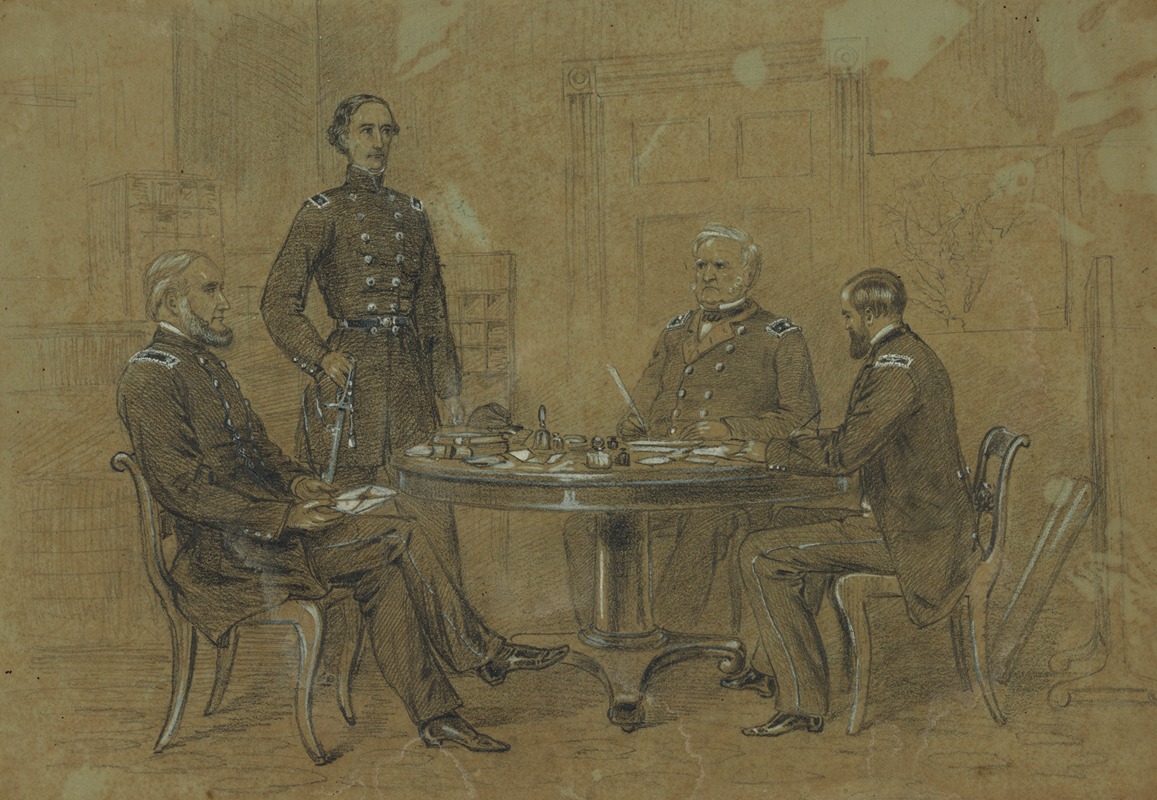 Alfred Rudolph Waud - General Scott giving orders to his aides for the advance of the Grand Army