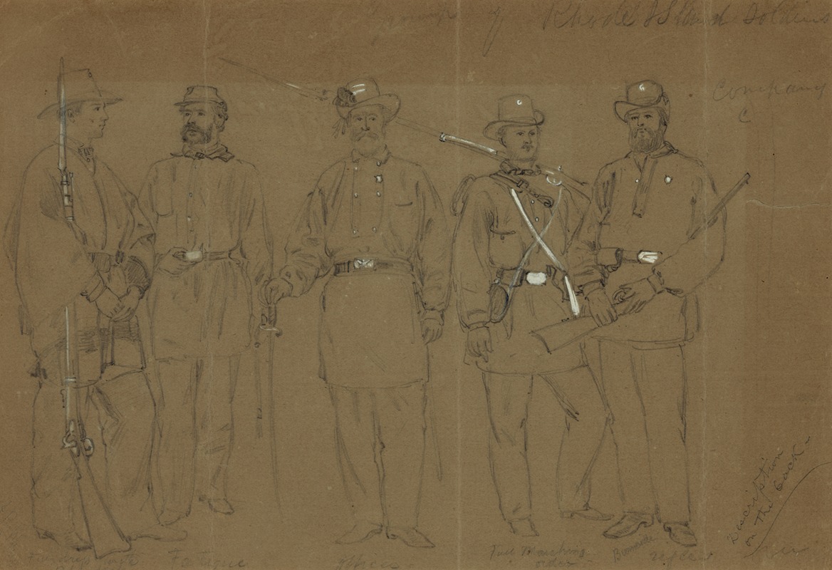 Alfred Rudolph Waud - Group of Rhode Island Soldiers. Company C