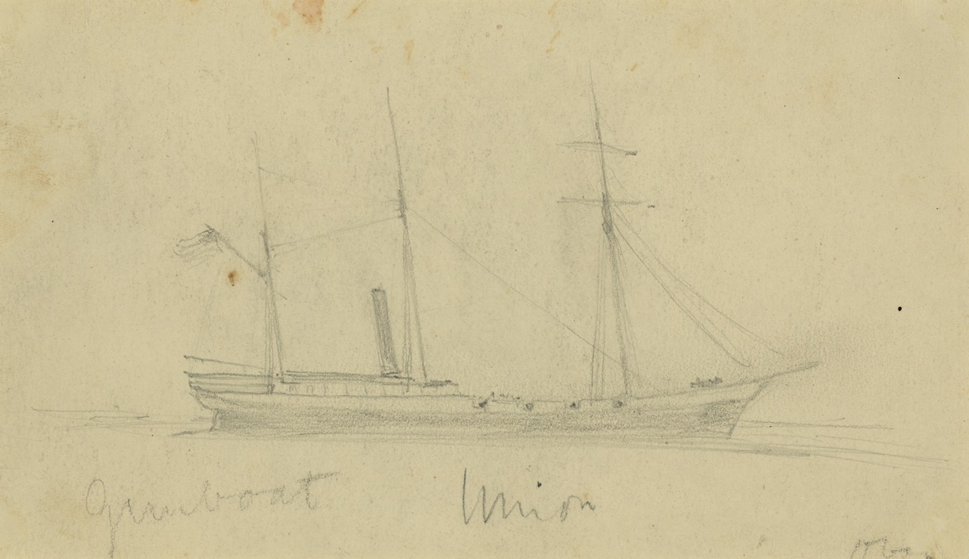 Gunboat Union by Alfred Rudolph Waud - Artvee