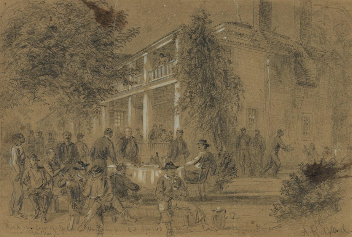 Alfred Rudolph Waud - Headquarters of Genl. Warren at Col. Avery’s house-near Petersburg