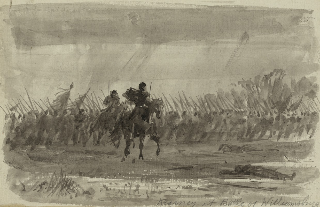 Alfred Rudolph Waud - Kearney at Battle of Williamsburg