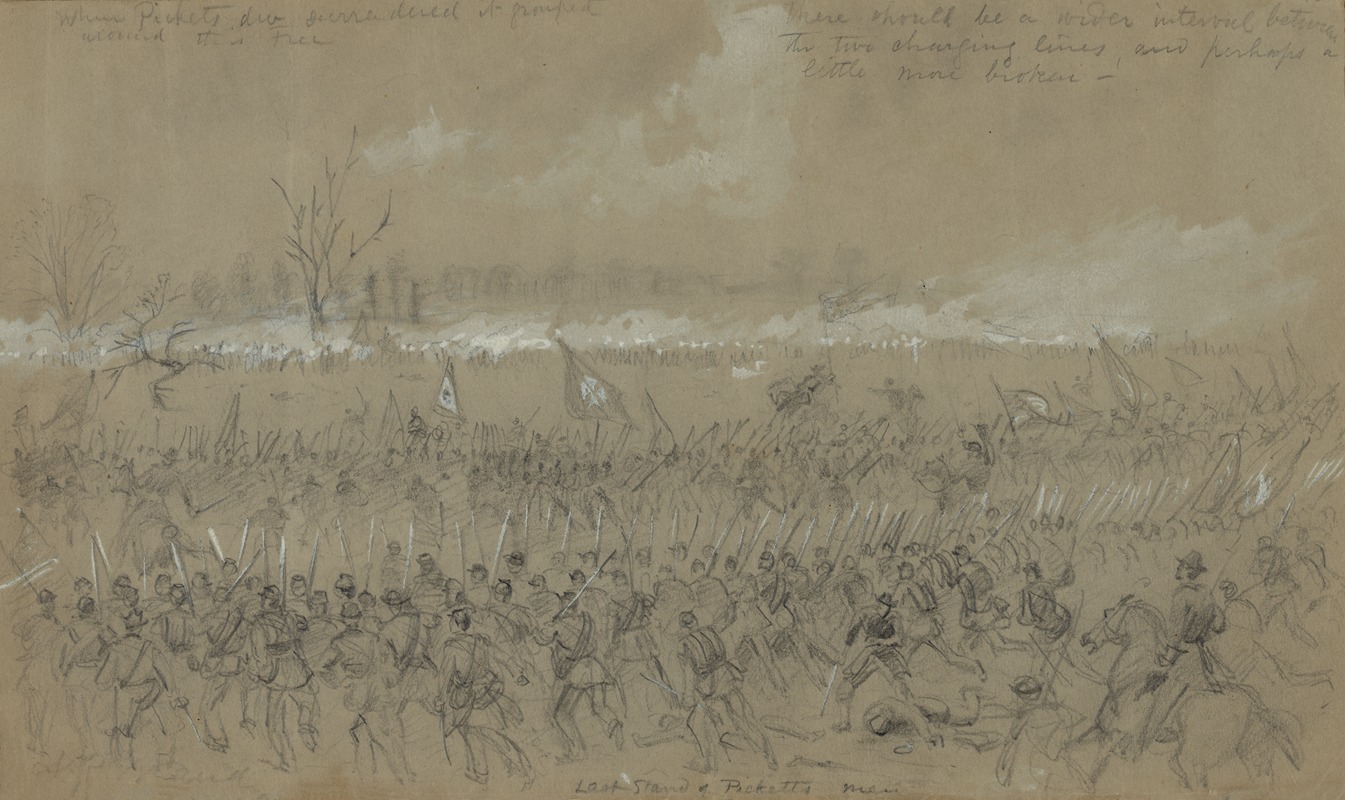 Alfred Rudolph Waud - Last stand of Picketts men. Battle of Five Forks