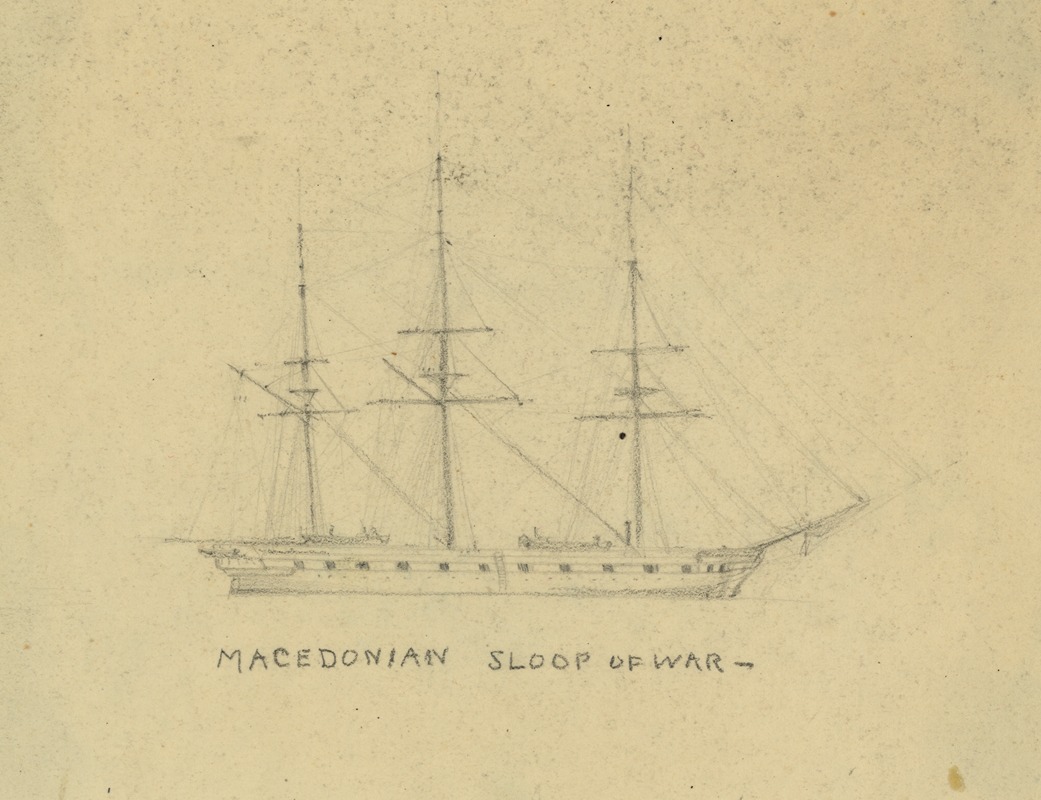 Alfred Rudolph Waud - Macedonian, sloop of war