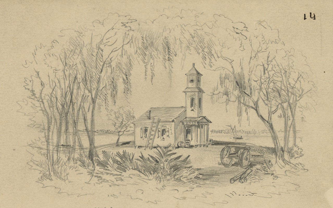 Alfred Rudolph Waud - Negro Church, Smith’s Plantation, Port Royal Isl’d, S.C.