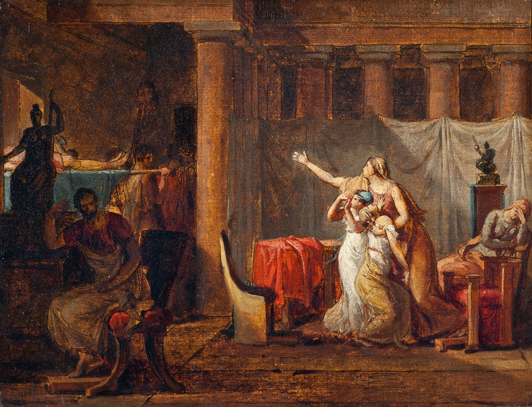 Jacques Louis David - The Lictors Returning to Brutus the Bodies of his Sons. Study
