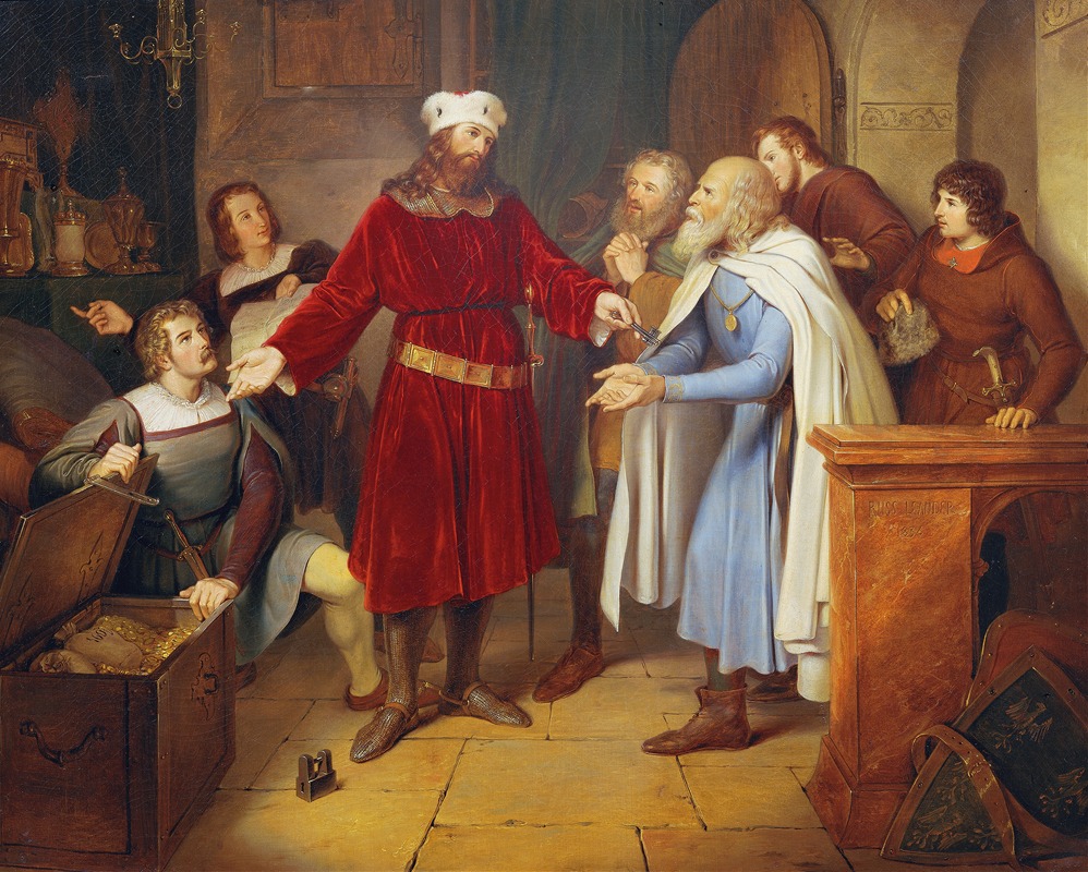 Leander Russ - Leopold von Babenberg hands over his treasures to the citizens of Vienna