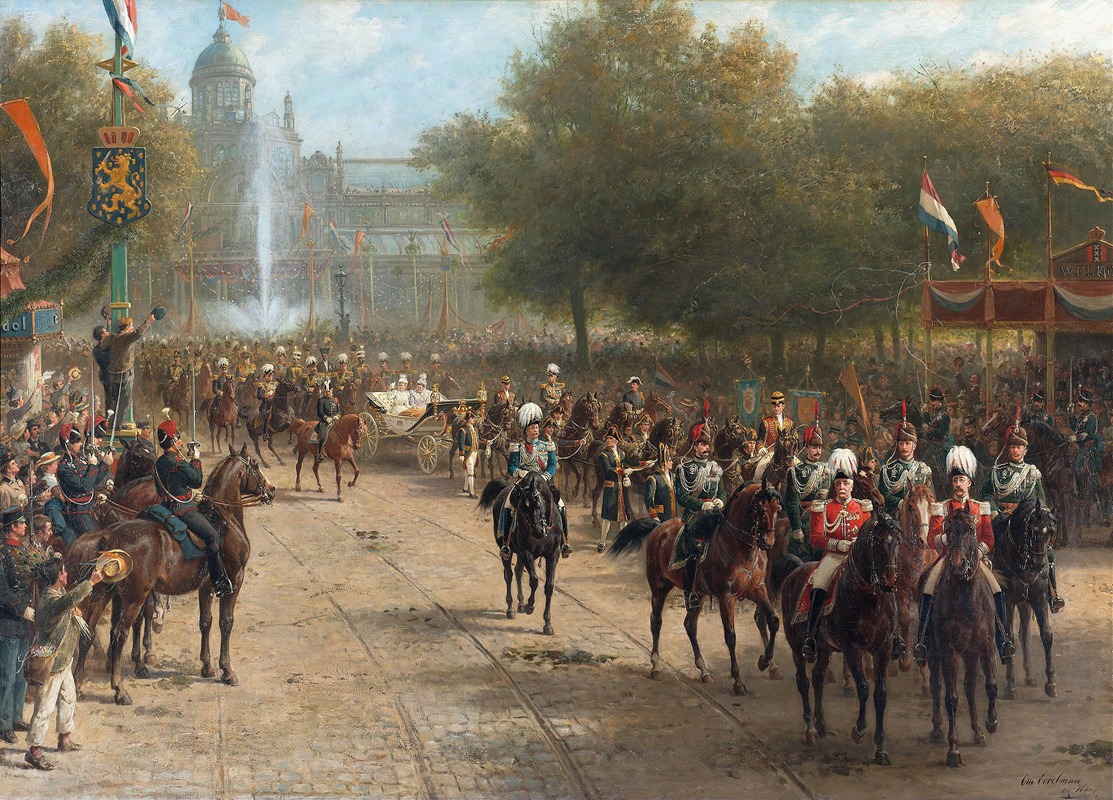 Otto Eerelman - The Frederiksplein Amsterdam during the Entry of Queen Wilhelmina 5 September 1898