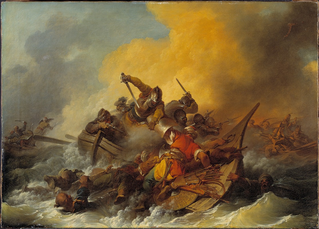 Philip James de Loutherbourg - Battle at Sea between Soldiers and Oriental Pirates