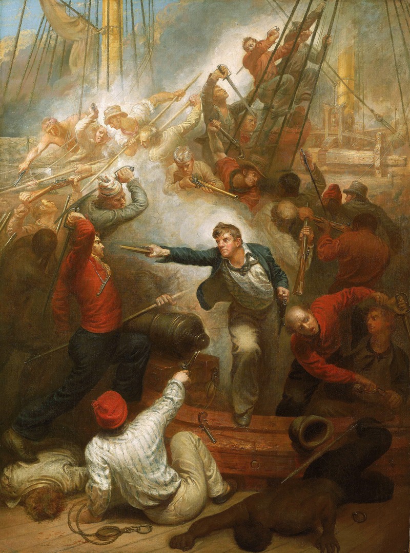 Samuel Drummond - Captain William Rogers capturing the ‘Jeune Richard’, 1 October 1807