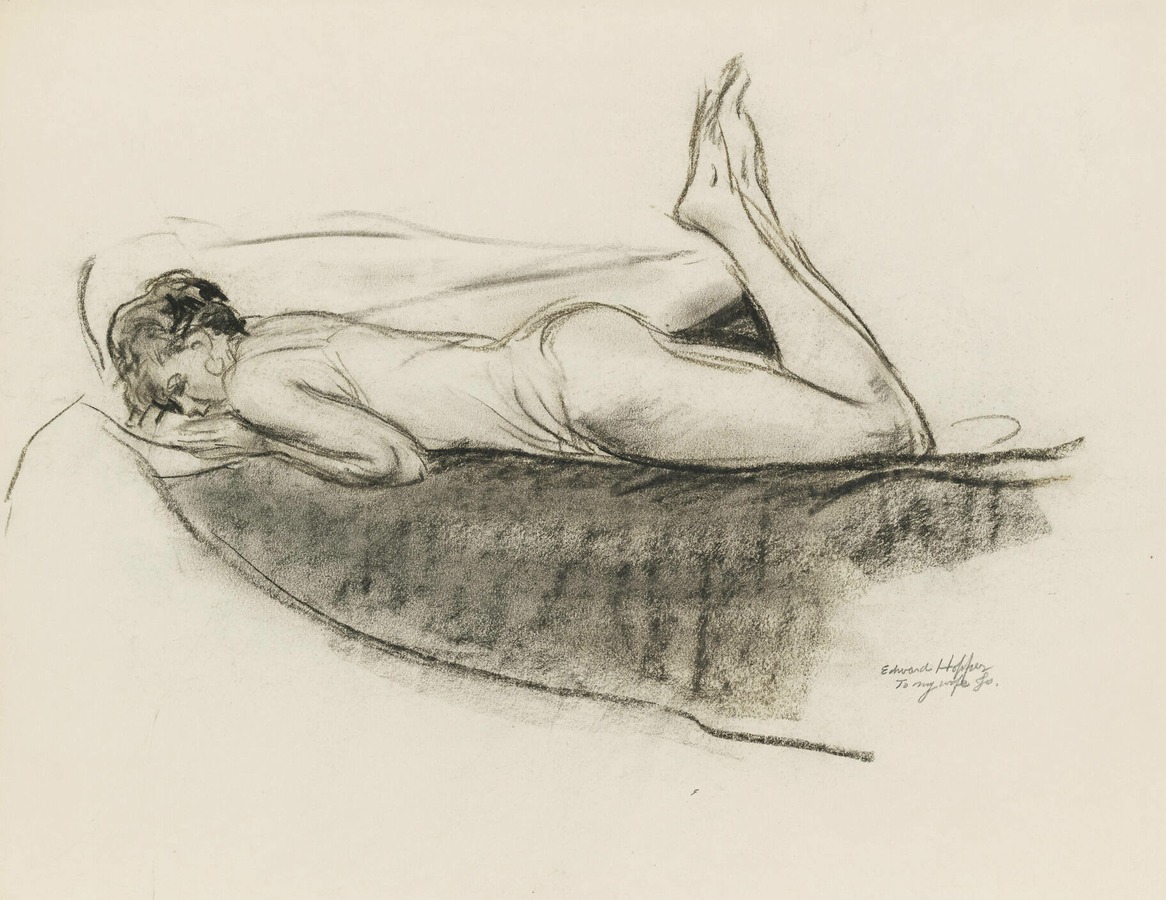 Edward Hopper - Study of Jo Hopper Reclining on Bed
