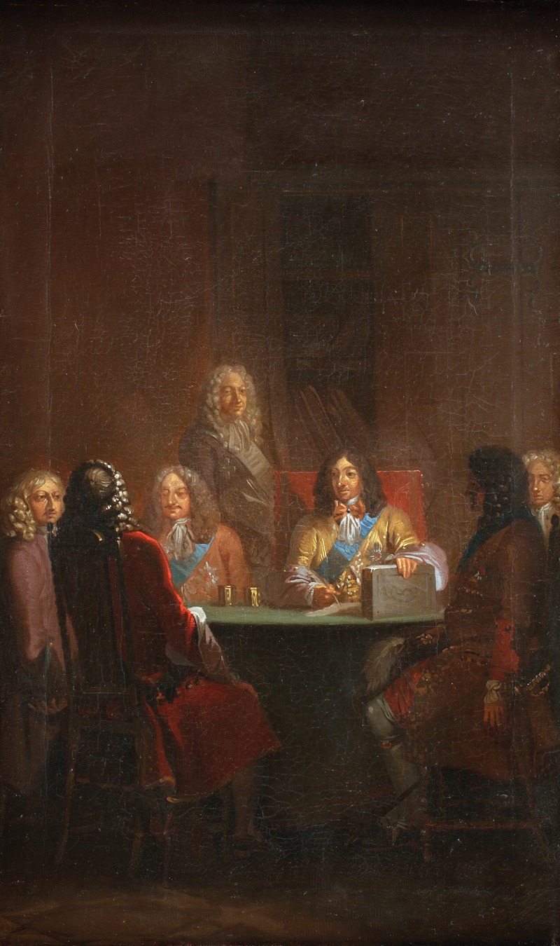 Nicolai Abildgaard - Christian V Presents Danish Law 1683