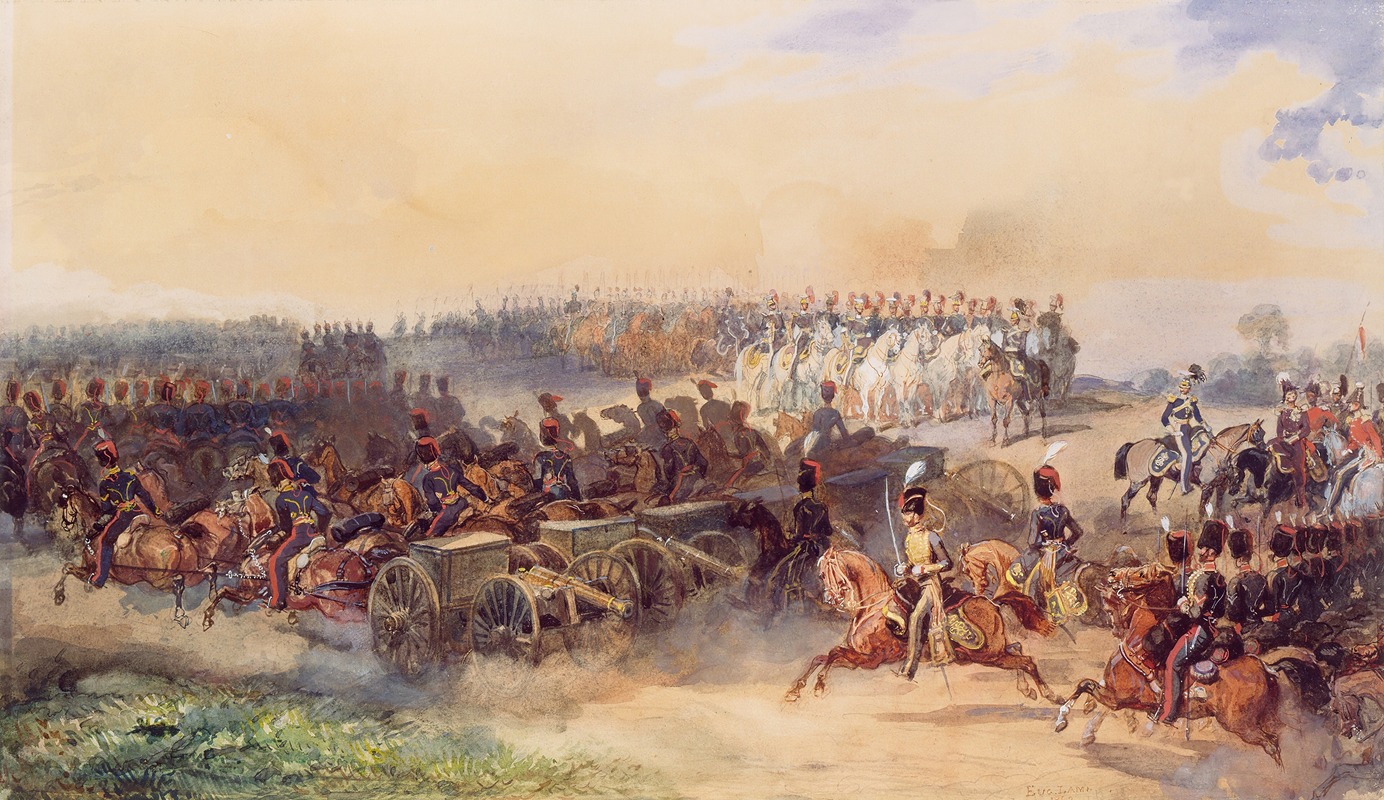 Eugène Lami - A Military Review at Woolwich