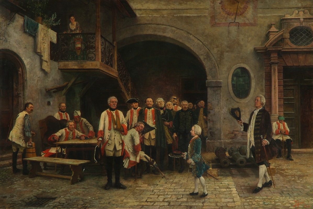 Gabriel von Hackl - Kaiser Joseph II. als Knabe bei den Invaliden in Wien