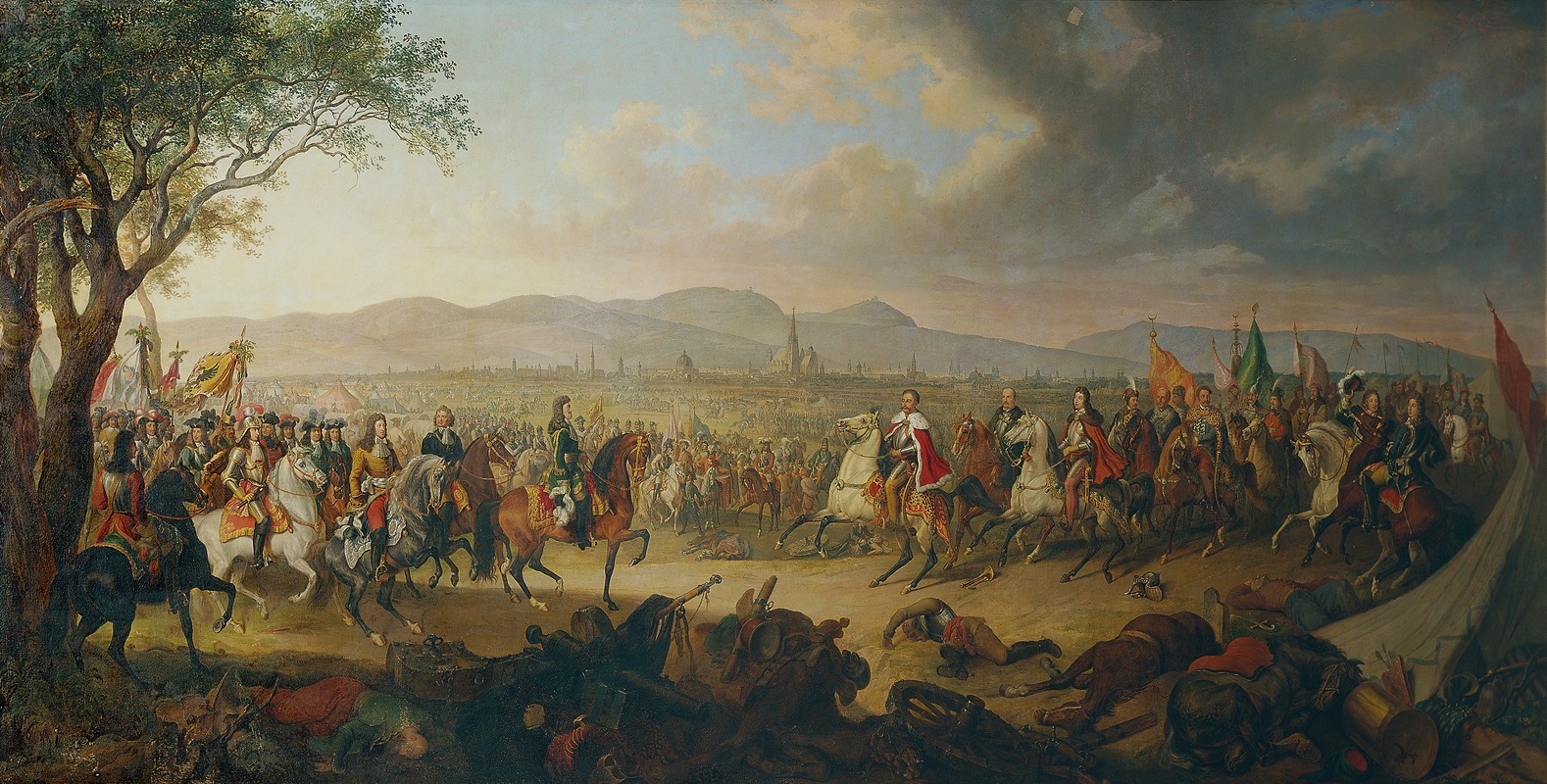 Johann Nepomuk Höchle - Kaiser Leopold I. und König Jan III. Sobieski vor Wien
