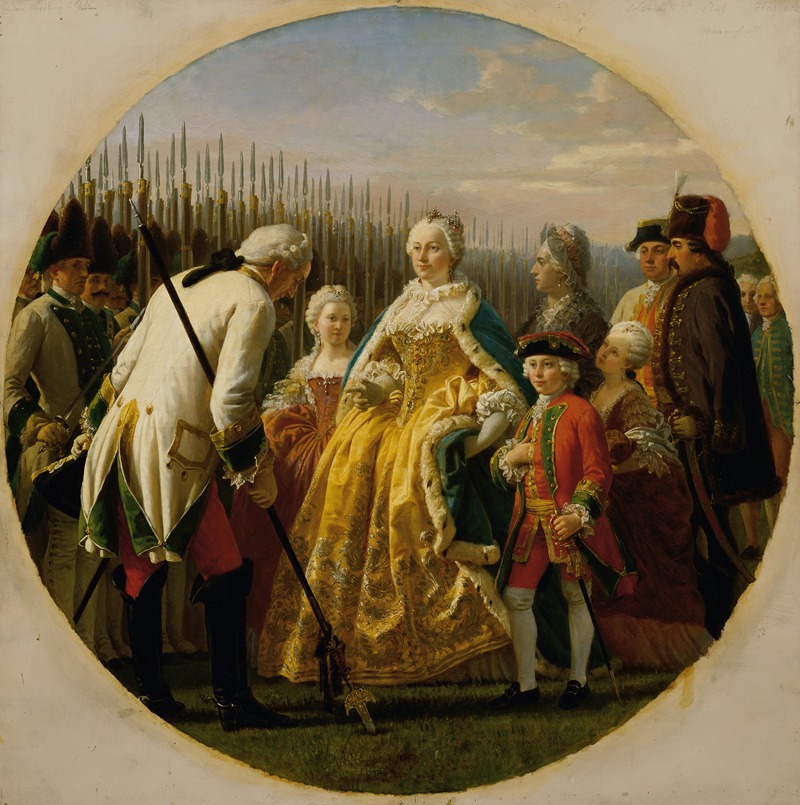 Karl von Blaas - Die Musterung bei Solenau im Jahr 1749
