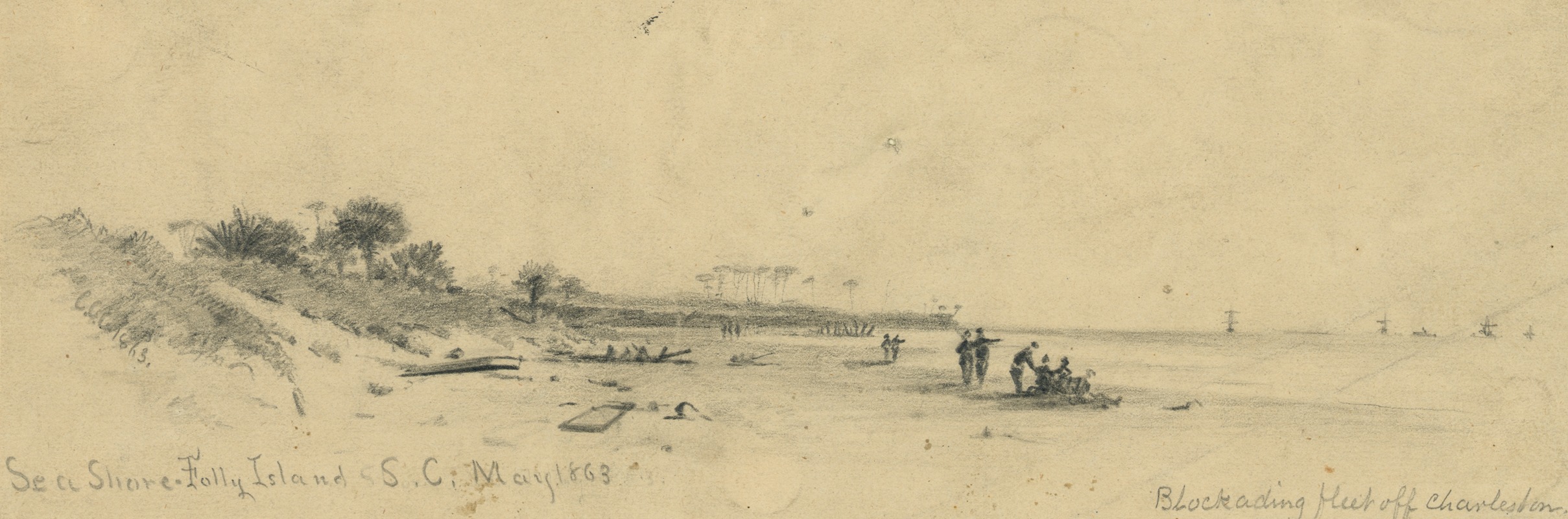 Alfred Rudolph Waud - Sea Shore–Folly Island, S.C. May 1863