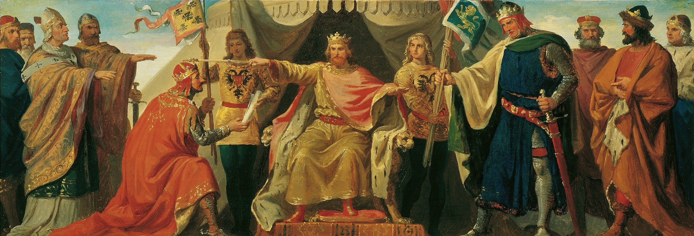 Karl von Blaas - Friedrich Barbarossa belehnt Heinrich Jasomirgott und Heinrich den Löwen