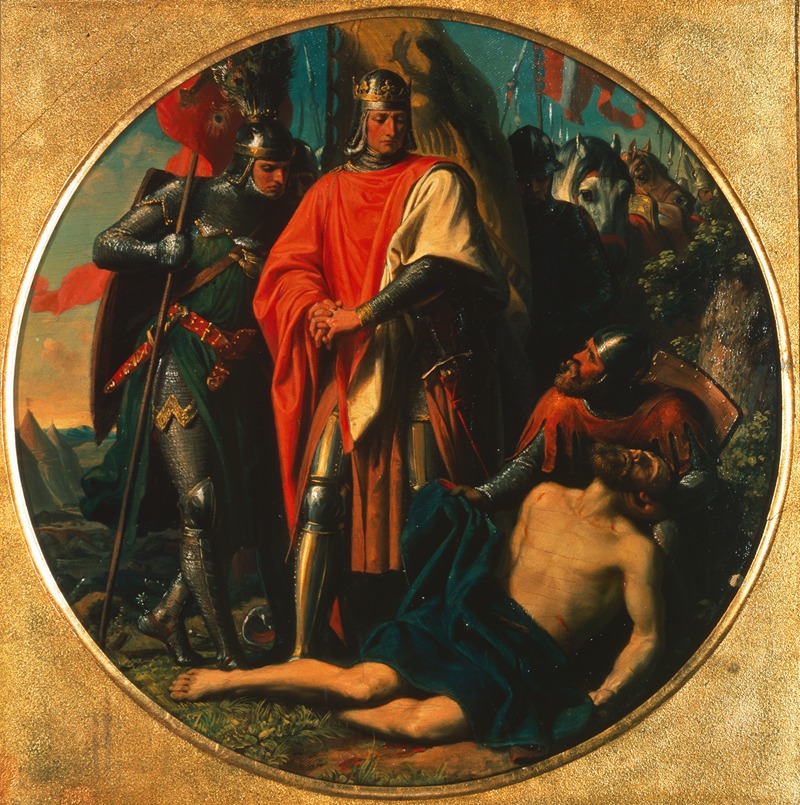 Karl von Blaas - Rudolf I. von Habsburg an der Leiche Ottokars bei Dürnkrut 1278