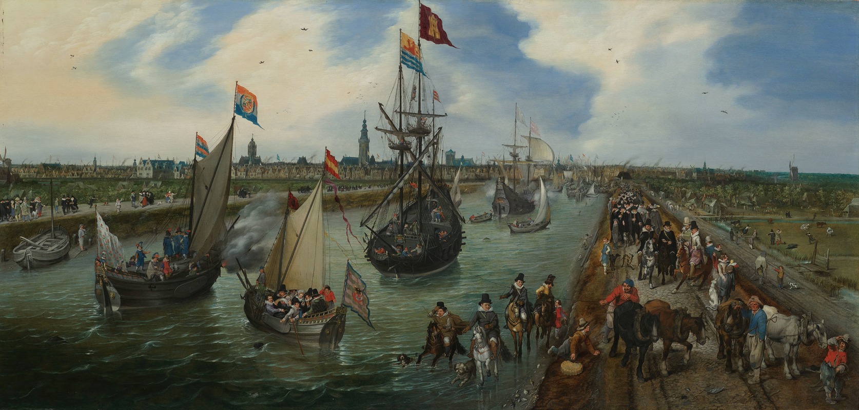Adriaen Pietersz. Van De Venne - The Departure of a Dignitary from Middelburg