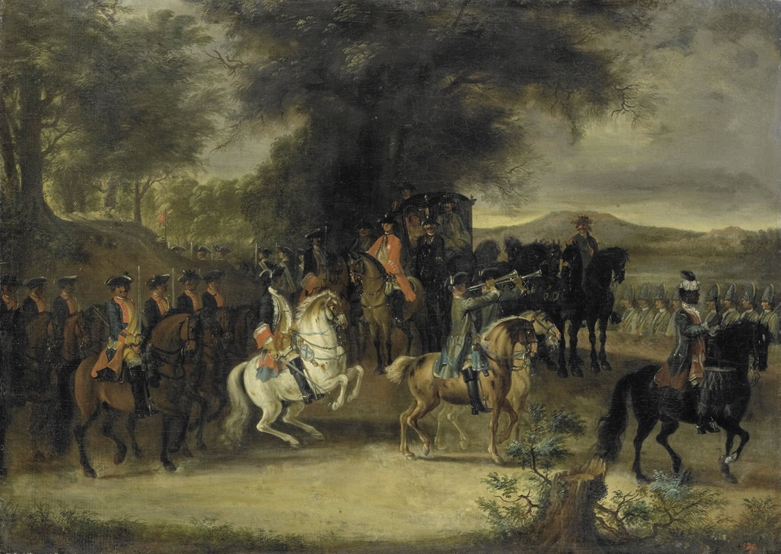 Cornelis Troost - Inspection of a Cavalry Regiment, perhaps by William of Hesse-Homburg