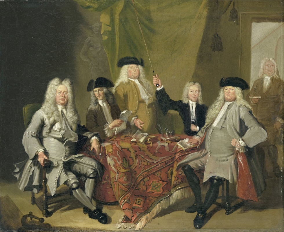 Cornelis Troost - Inspectors of the Collegium Medicum in Amsterdam, 1724