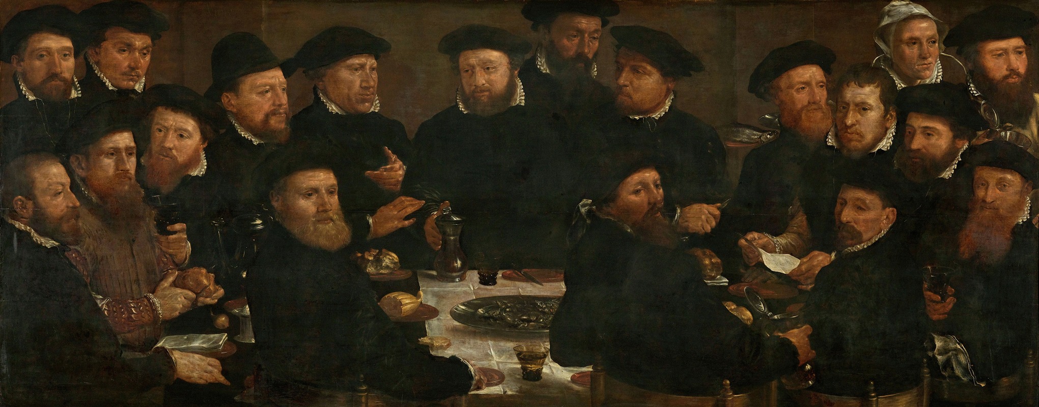 Dirck Barendsz. - Banquet of Eighteen Guardsmen of Squad L, Amsterdam 1566, known as ‘The Perch Eaters’