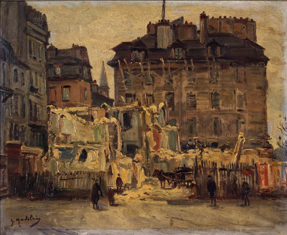 Gustave Madelain - Démolition de la rue de l’Hôtel-de-Ville, angle de la rue des Nonnains-d’Hyères